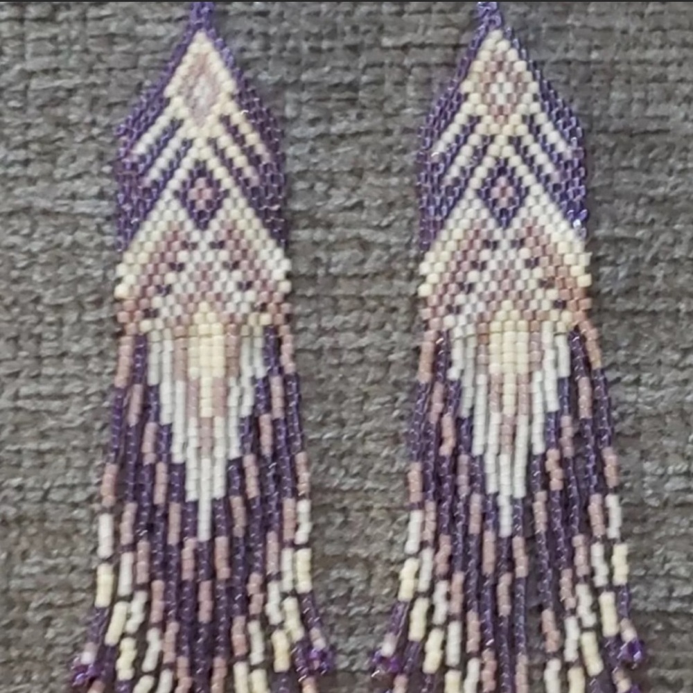 - Long Native American style beaded earrings